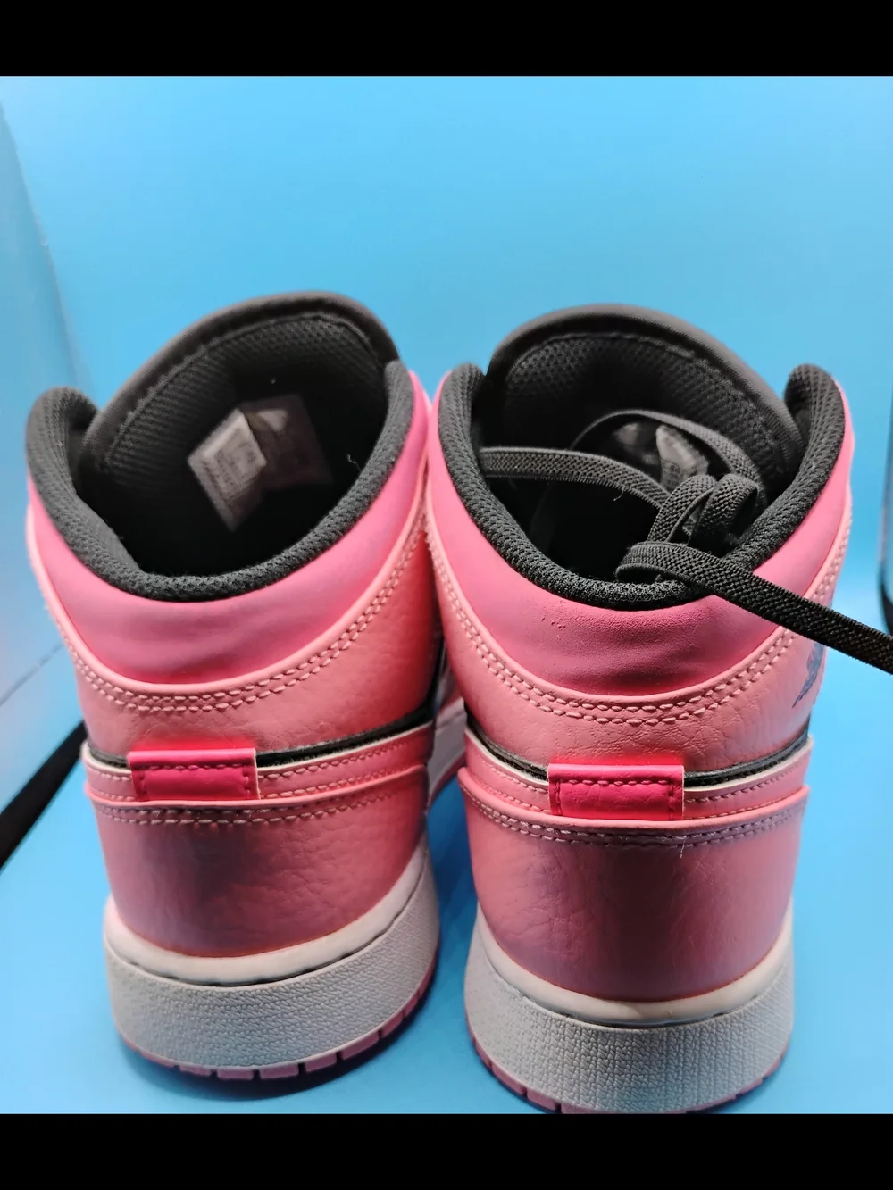 Jordan's High-Top Basketball Shoes - Black/Pink